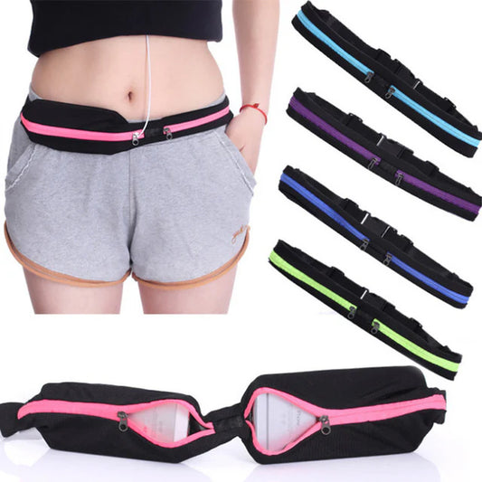 Dual Pocket Running Belt / Fanny Pack for Jogging, Cycling & Travel