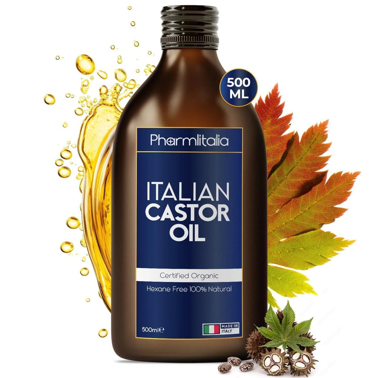 Cold-Pressed Organic Castor Oil – 500ml | Pure, Hexane-Free Oil for Hair, Skin, Nails & Brows - | KSLotuslux