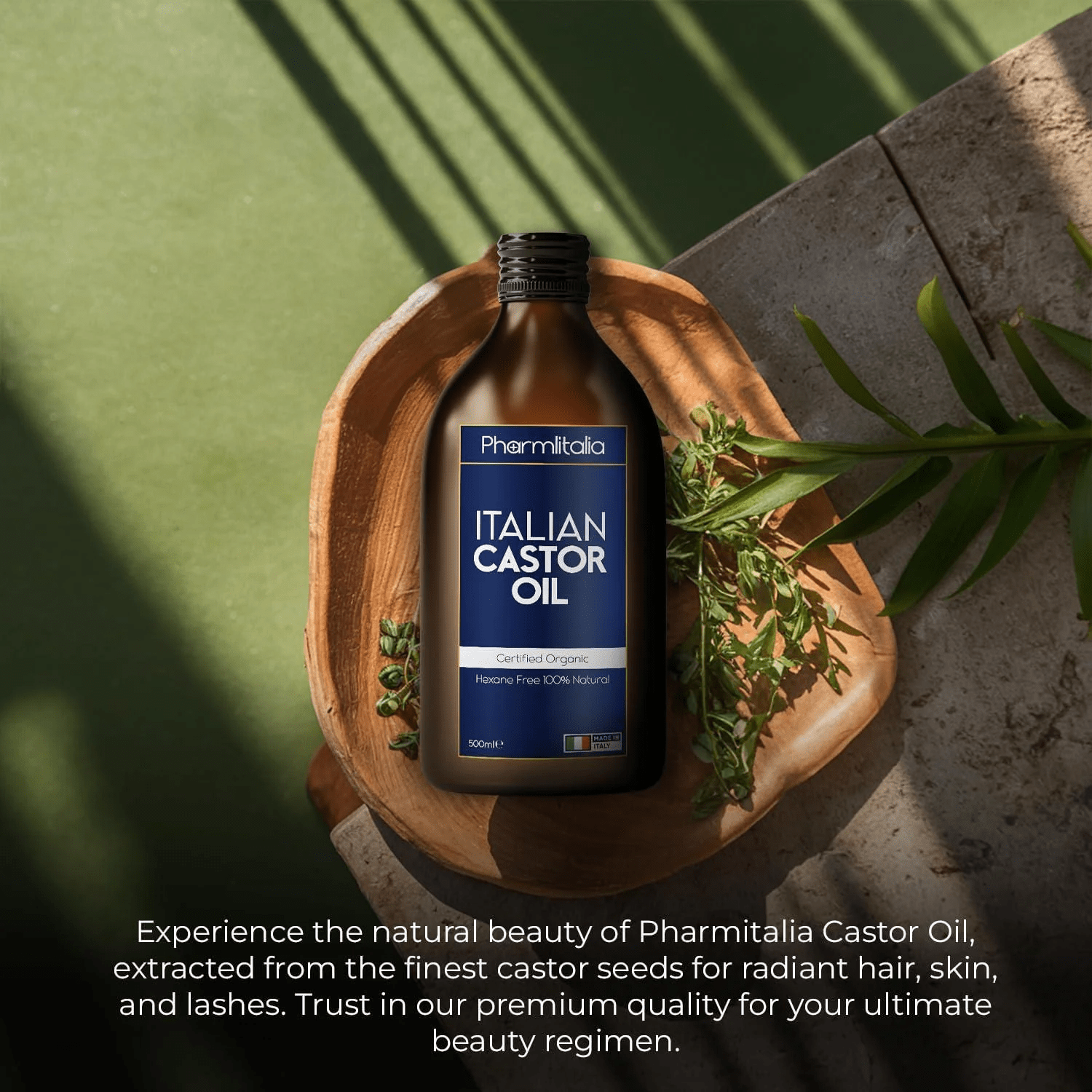 Cold-Pressed Organic Castor Oil – 500ml | Pure, Hexane-Free Oil for Hair, Skin, Nails & Brows - | KSLotuslux