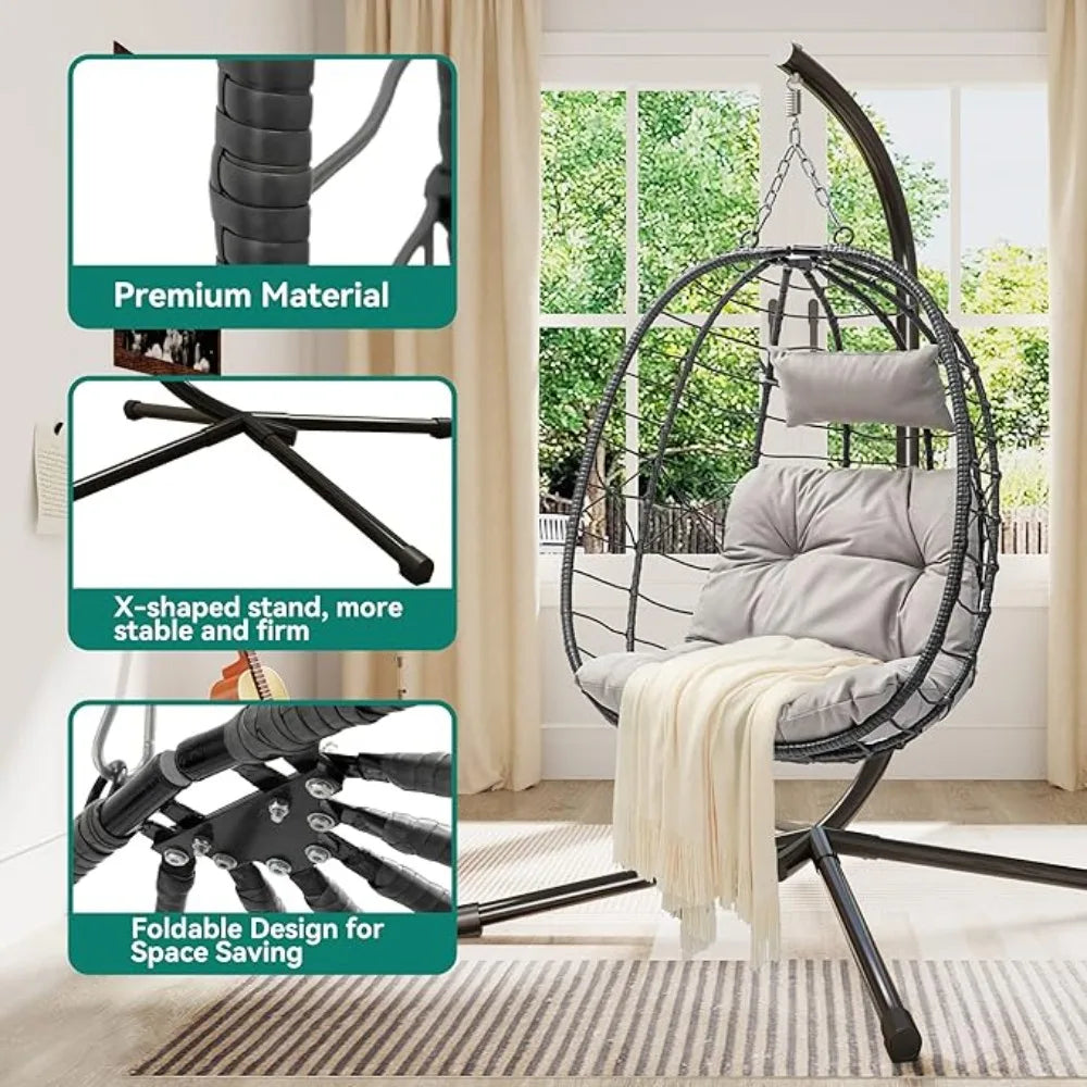  Relax in style with this cozy hanging egg chair!