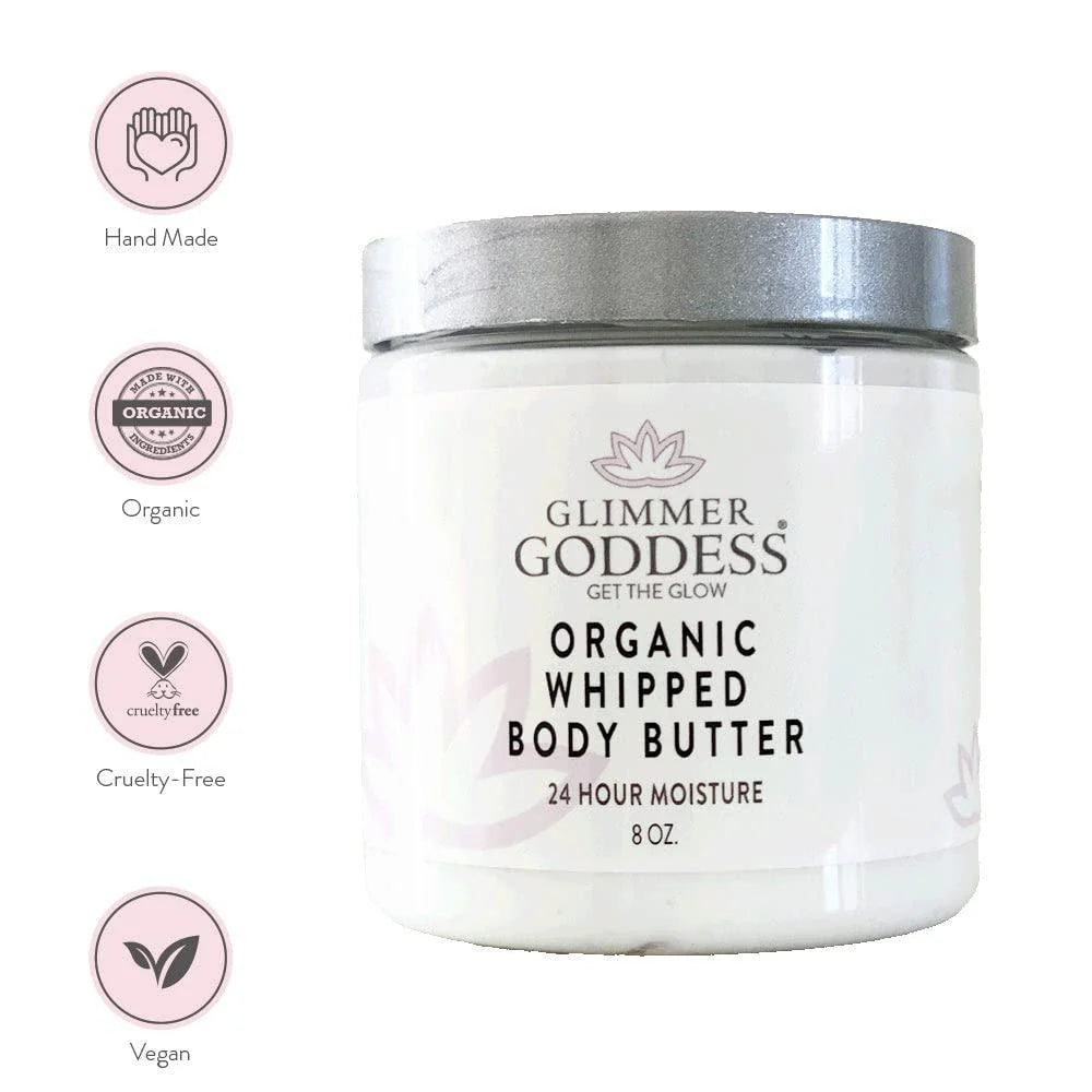 White Ginger Amber Scent Organic Whipped Body Butter Vegan 24 Hr Hydration 8 Oz