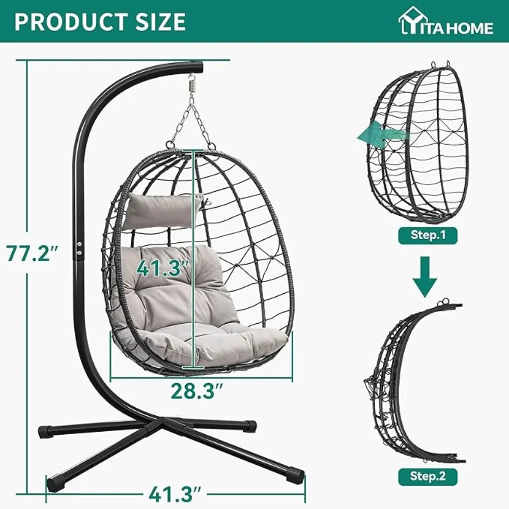  Relax in style with this cozy hanging egg chair!
