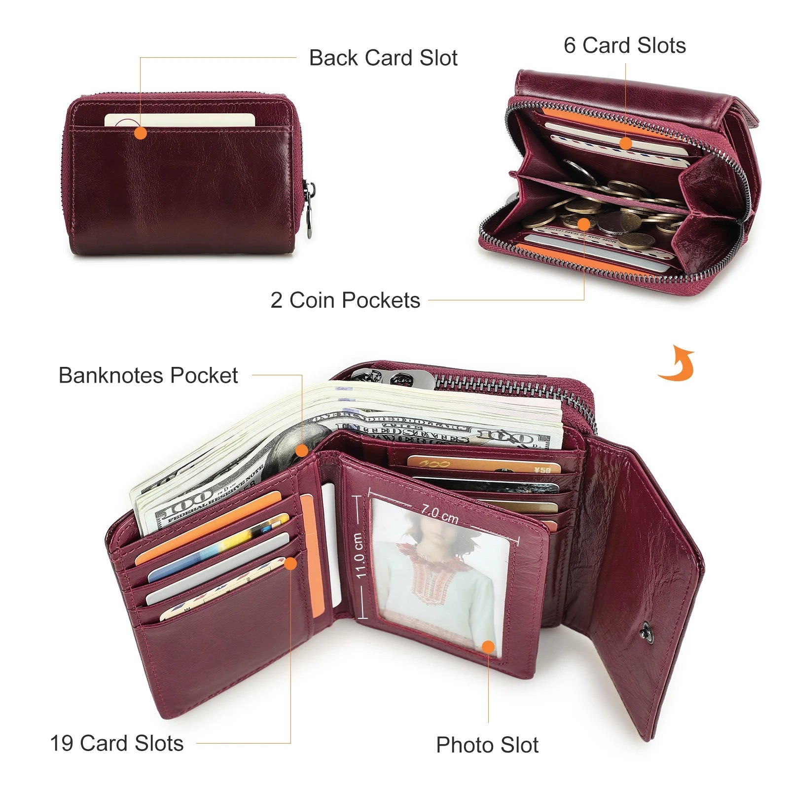 Genuine Leather Wallet for Women - | KSLotuslux