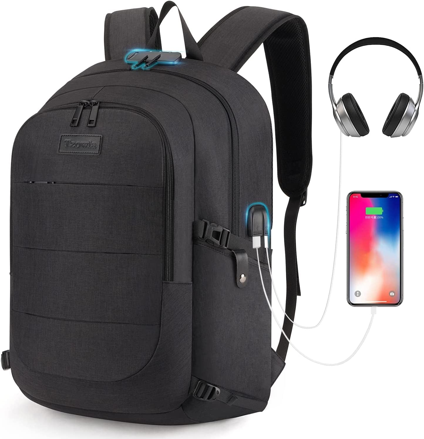 Travel Laptop Backpack – Water-Resistant, Anti-Theft Bag with USB Charging Port & Lock (Fits 15.6" Laptops) - | KSLotuslux
