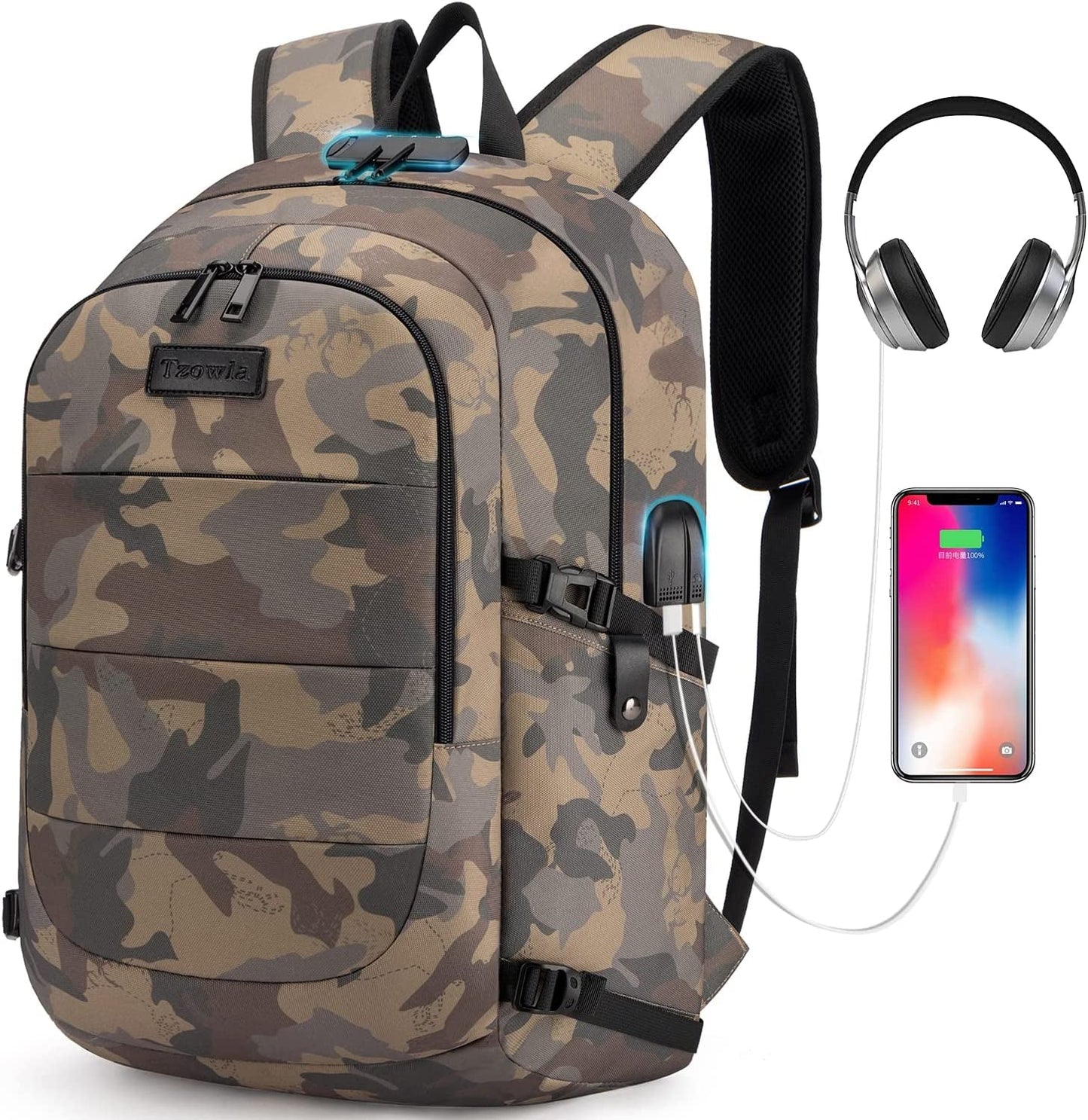 Travel Laptop Backpack – Water-Resistant, Anti-Theft Bag with USB Charging Port & Lock (Fits 15.6" Laptops) - | KSLotuslux