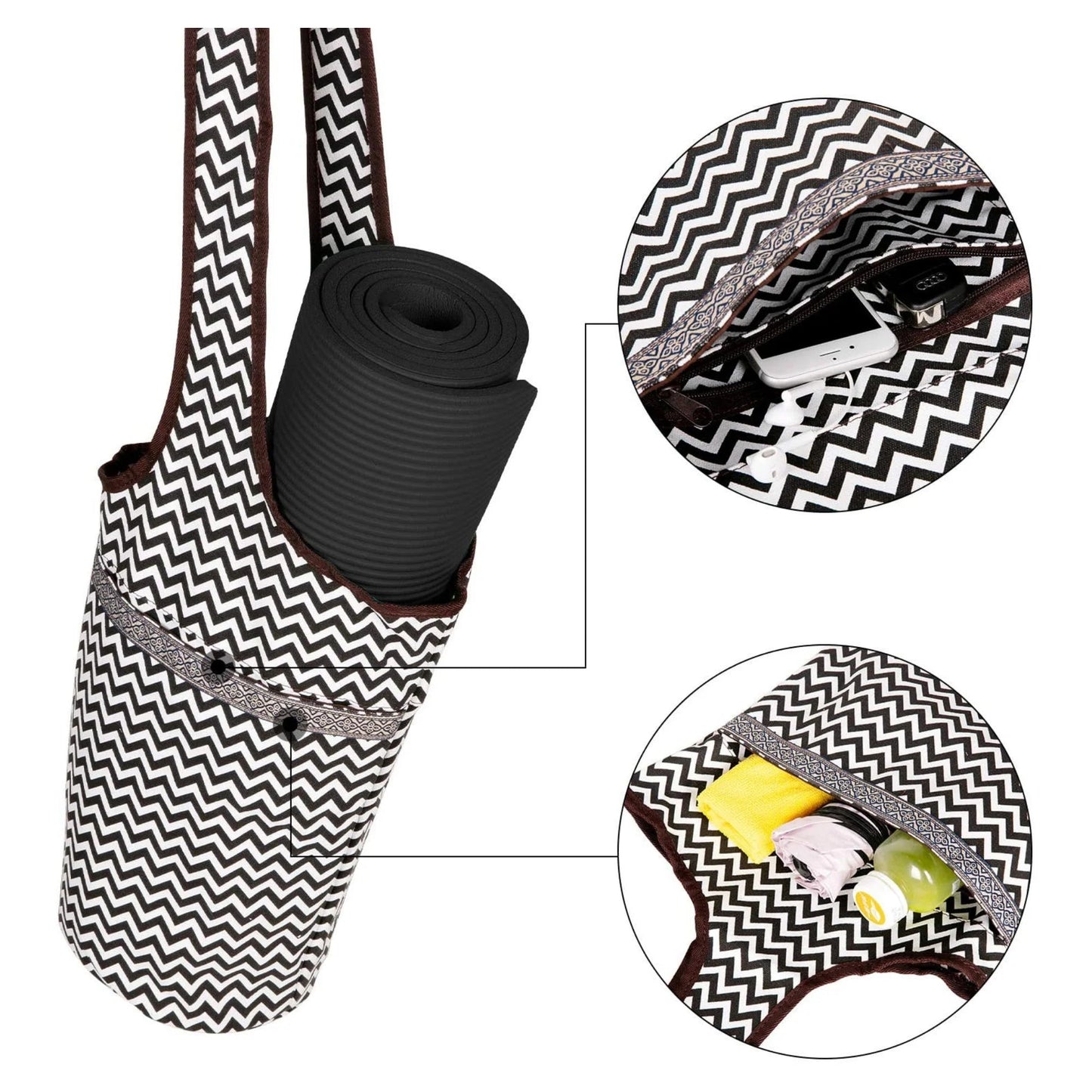 Yoga Mat/Pilates Tote – Large Pockets, Fits Most Sizes - | KSLotuslux